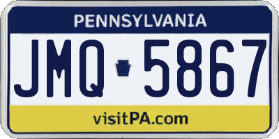 PA license plate JMQ5867