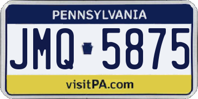 PA license plate JMQ5875