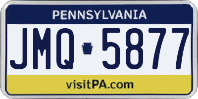 PA license plate JMQ5877