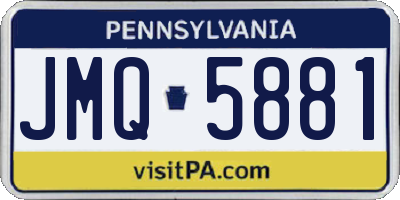 PA license plate JMQ5881