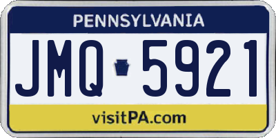 PA license plate JMQ5921