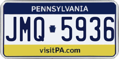 PA license plate JMQ5936