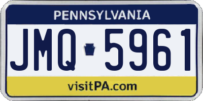 PA license plate JMQ5961