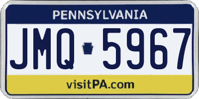 PA license plate JMQ5967
