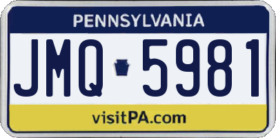 PA license plate JMQ5981