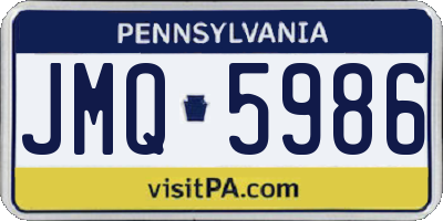 PA license plate JMQ5986