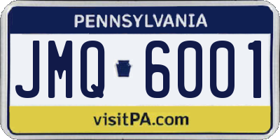 PA license plate JMQ6001