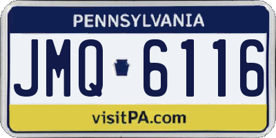 PA license plate JMQ6116