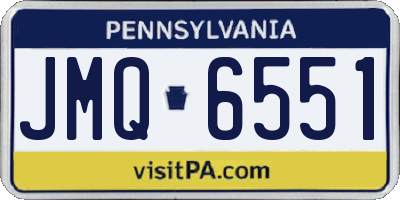PA license plate JMQ6551