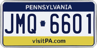 PA license plate JMQ6601