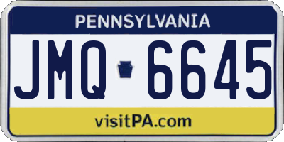 PA license plate JMQ6645