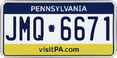 PA license plate JMQ6671