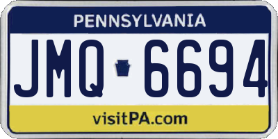 PA license plate JMQ6694