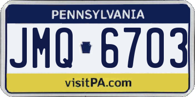 PA license plate JMQ6703