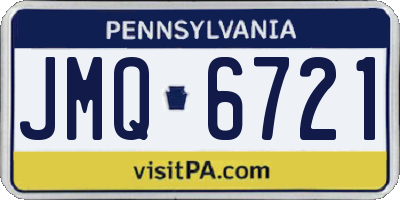 PA license plate JMQ6721