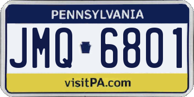 PA license plate JMQ6801