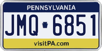PA license plate JMQ6851