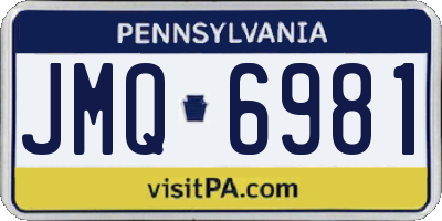 PA license plate JMQ6981