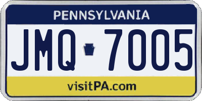 PA license plate JMQ7005