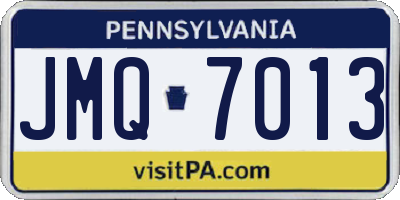 PA license plate JMQ7013