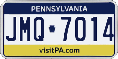 PA license plate JMQ7014