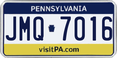 PA license plate JMQ7016