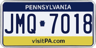 PA license plate JMQ7018