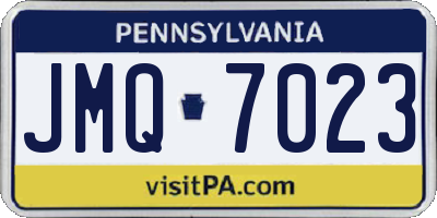 PA license plate JMQ7023