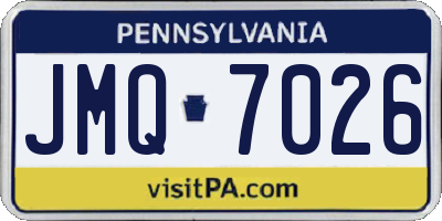 PA license plate JMQ7026