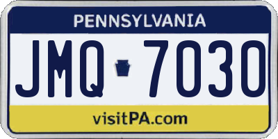 PA license plate JMQ7030