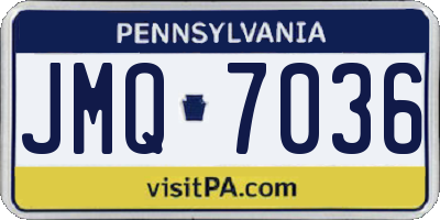 PA license plate JMQ7036