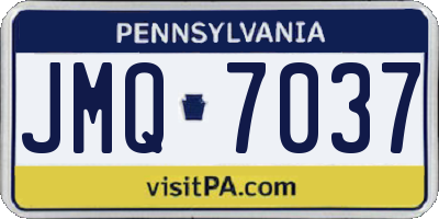 PA license plate JMQ7037