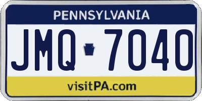 PA license plate JMQ7040
