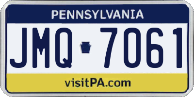 PA license plate JMQ7061