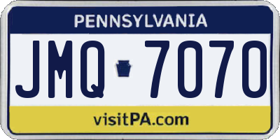 PA license plate JMQ7070