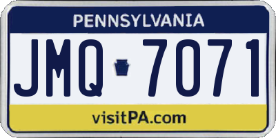 PA license plate JMQ7071