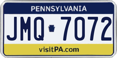 PA license plate JMQ7072