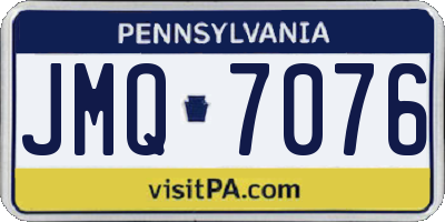 PA license plate JMQ7076