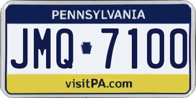 PA license plate JMQ7100