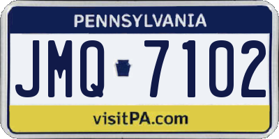 PA license plate JMQ7102