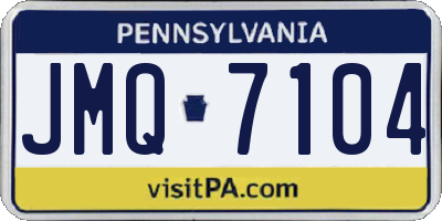 PA license plate JMQ7104