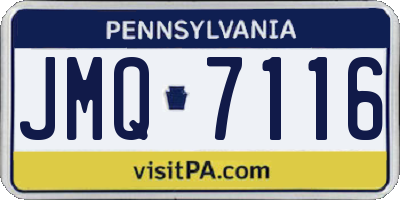 PA license plate JMQ7116