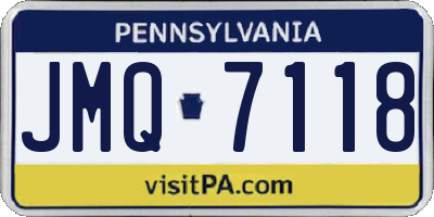 PA license plate JMQ7118