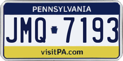 PA license plate JMQ7193