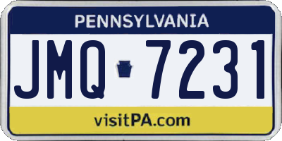 PA license plate JMQ7231