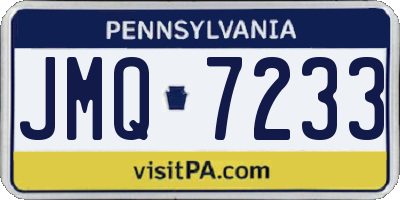 PA license plate JMQ7233