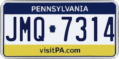 PA license plate JMQ7314