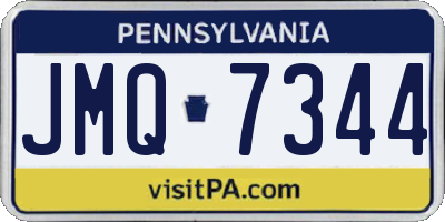 PA license plate JMQ7344