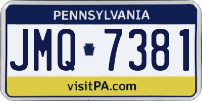 PA license plate JMQ7381