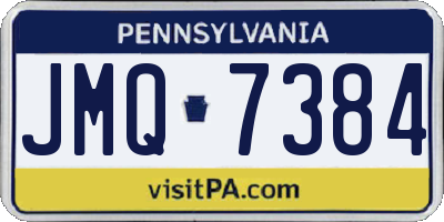 PA license plate JMQ7384